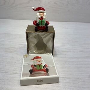 Pier 1 Imports Glass Miniature Santa Claus Figurine Christmas in Original Box